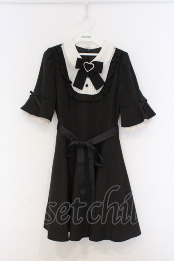 画像1: Secret Honey / ヨークタック半袖ワンピース 2 クロ O-26-03-07-1004-CA-OP-IG-OS (1)