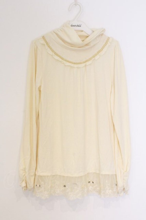 画像1: axes femme / ブレードテープハイネックカットソー M 生成り O-26-03-07-1034-AX-TO-IG-OS (1)