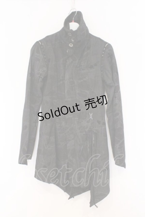 画像1: h.naoto Blood / ネットpt変形ジャケット  グレー O-26-03-07-1038-HN-JA-OW-OS (1)