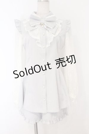 画像: Secret Honey / レース袖ラッフルセットアップ 2 シロxブルー O-26-03-07-1040-CA-OP-YM-OS