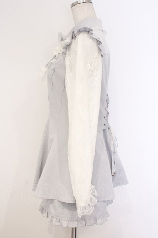 画像3: Secret Honey / レース袖ラッフルセットアップ 2 シロxブルー O-26-03-07-1040-CA-OP-YM-OS (3)