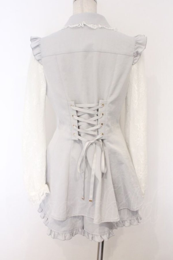 画像4: Secret Honey / レース袖ラッフルセットアップ 2 シロxブルー O-26-03-07-1040-CA-OP-YM-OS (4)