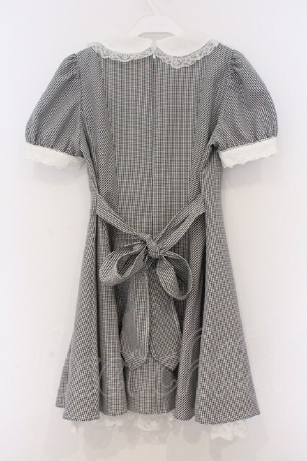 画像3: Secret Honey / レースアップギンガムワンピース 2 シロｘクロ O-26-03-07-1042-CA-OP-YM-OS (3)