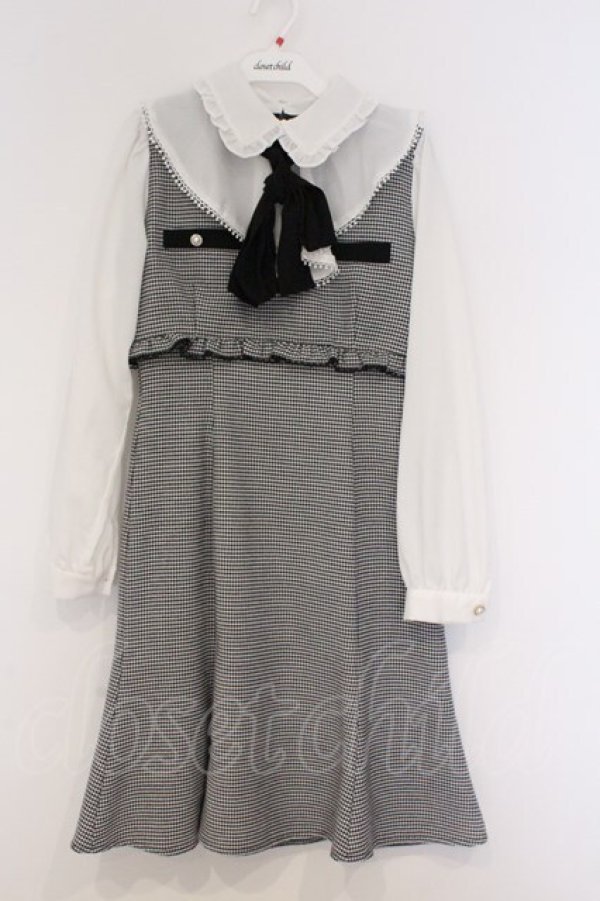 画像1: Ank Rouge / レイヤードマーメイドワンピース M シロｘクロ O-26-03-07-1043-CA-OP-YM-OS (1)