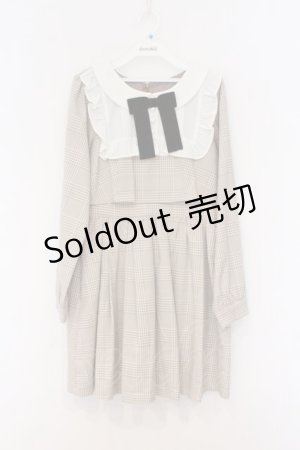 画像: Ank Rouge / チェック柄ヨークフリルSET/UPワンピース  ベージュ O-26-03-07-1005-CA-OP-IG-OS