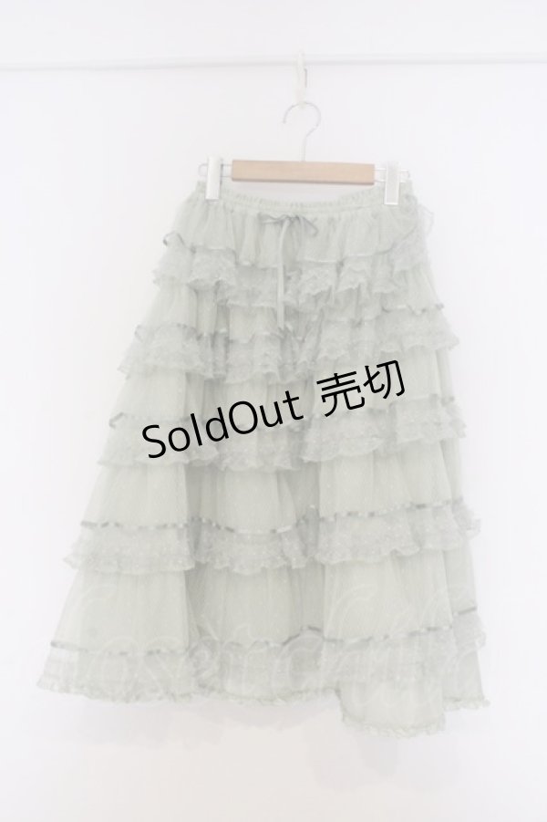 画像1: PINK HOUSE / ダイヤチュチュチュール×ダイヤチュール使いスカート  グリーン O-26-03-07-1047-LO-SK-OW-OS (1)