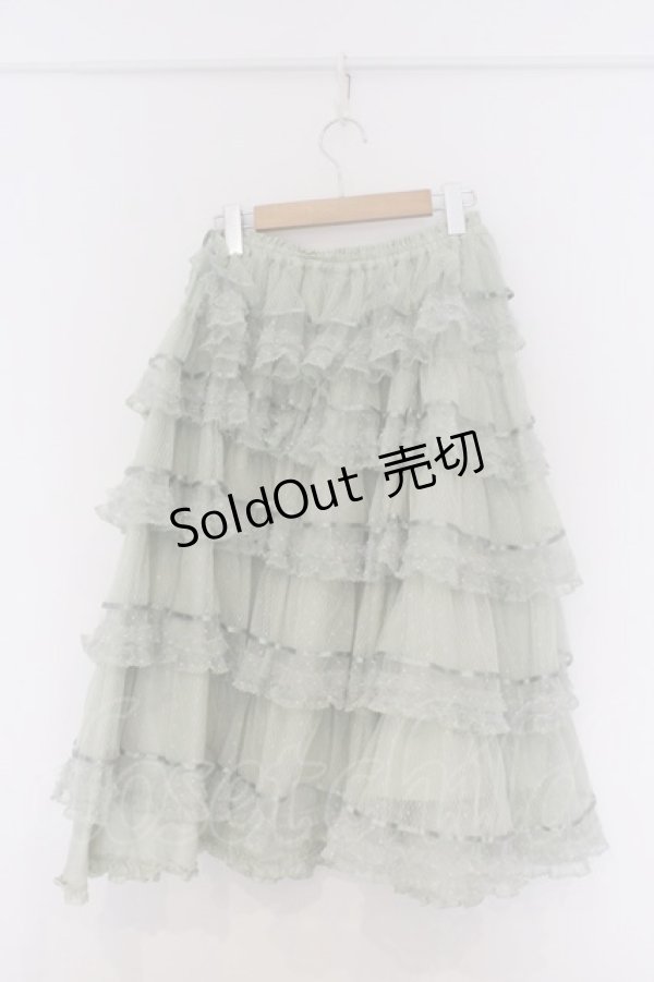 画像3: PINK HOUSE / ダイヤチュチュチュール×ダイヤチュール使いスカート  グリーン O-26-03-07-1047-LO-SK-OW-OS (3)