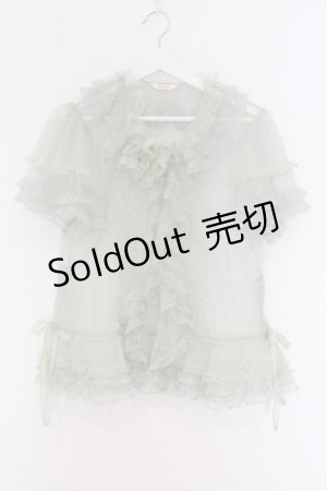 画像: PINK HOUSE / ダイヤチュチュチュールブラウス  グリーン O-26-03-07-1048-LO-BL-OW-OS