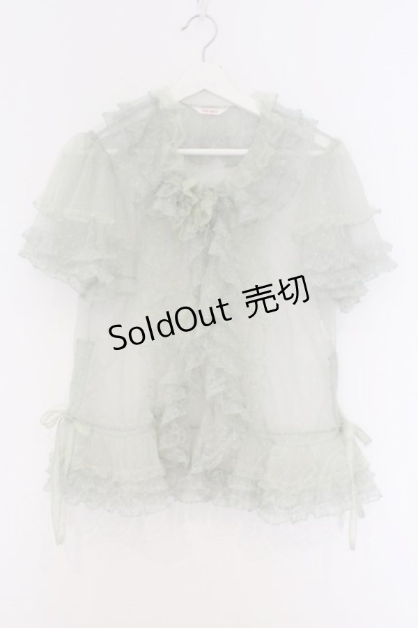 画像1: PINK HOUSE / ダイヤチュチュチュールブラウス  グリーン O-26-03-07-1048-LO-BL-OW-OS (1)