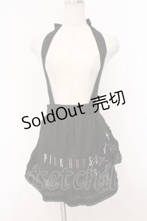 画像: PINK HOUSE / リボンいっぱいロゴ刺繍入りエプロン  クロ O-26-03-07-1049-LO-SK-OW-OS