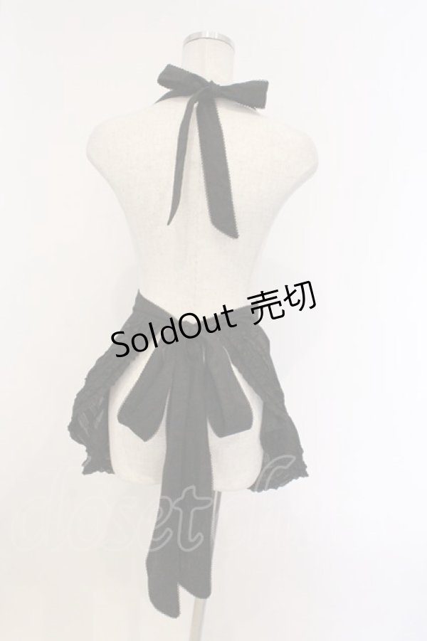 画像3: PINK HOUSE / リボンいっぱいロゴ刺繍入りエプロン  クロ O-26-03-07-1049-LO-SK-OW-OS (3)