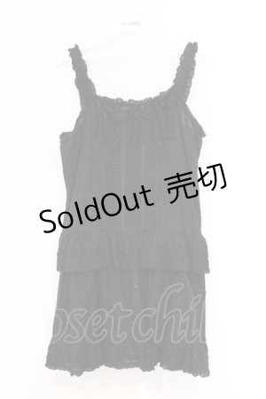 画像: PINK HOUSE / フリルキャミソール  クロ O-26-03-07-1050-LO-TO-OW-OS