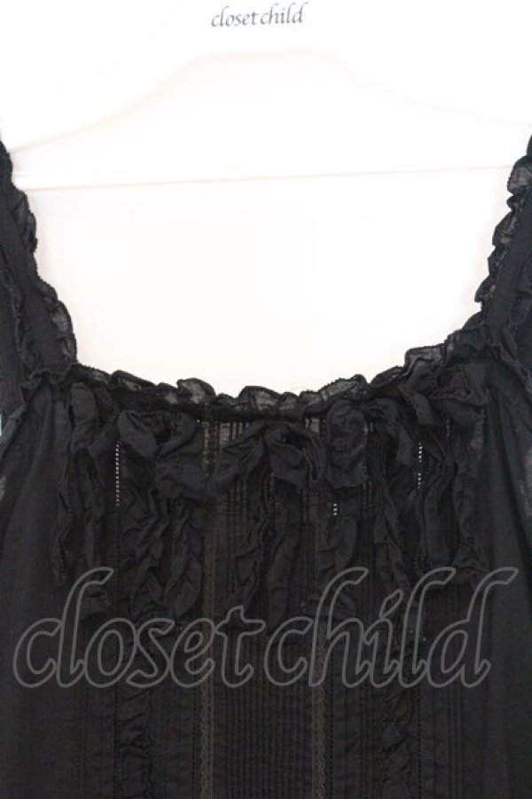 画像2: PINK HOUSE / フリルキャミソール  クロ O-26-03-07-1050-LO-TO-OW-OS (2)