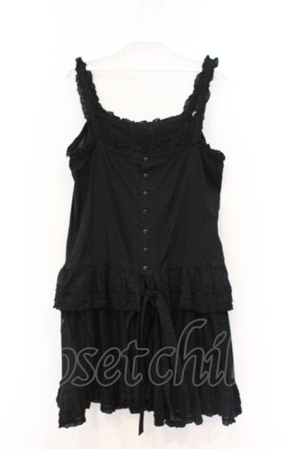 画像3: PINK HOUSE / フリルキャミソール  クロ O-26-03-07-1050-LO-TO-OW-OS (3)