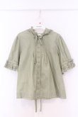 画像1: PINK HOUSE / ピコレース使いフード付きローンブラウス  グリーン O-26-03-07-1051-LO-BL-OW-OS (1)