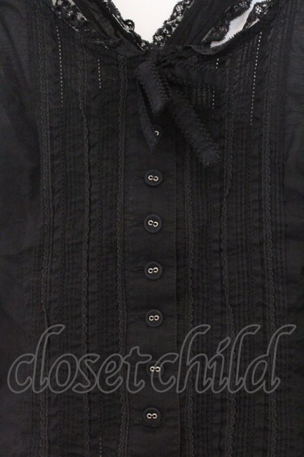 画像2: PINK HOUSE / ローンクロスキャミブラウス  クロ O-26-03-07-1053-LO-BL-OW-OS (2)