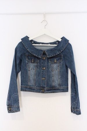 画像: Secret Honey / 襟取り外しデニムジャケット  インディゴ O-26-03-07-1006-CA-JA-IG-OS