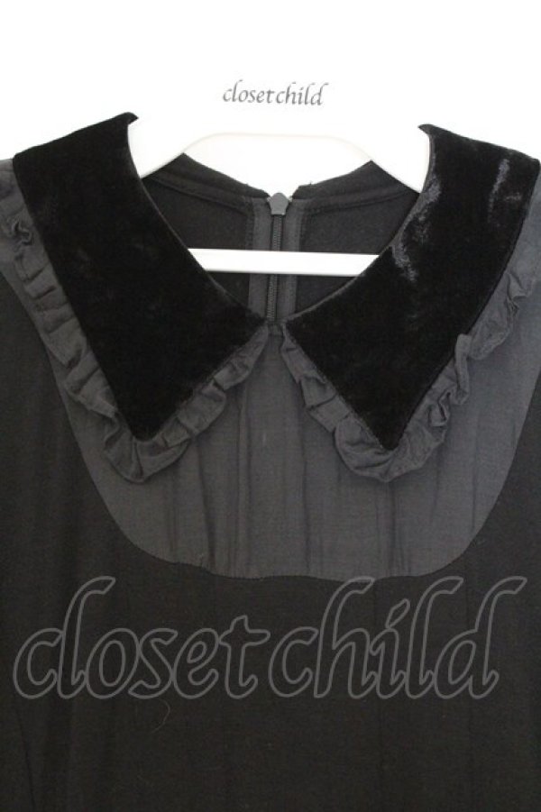 画像2: Jane Marple / リヨセルのトロンプルイユワンピース M クロ O-26-03-07-1055-JM-OP-OW-OS (2)