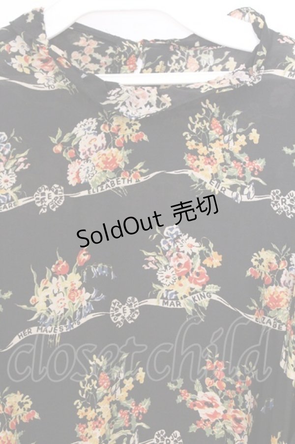 画像2: Jane Marple / Jubilee flowersミニドレス M クロ O-26-03-07-1056-JM-OP-OW-OS (2)