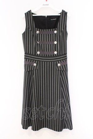 画像: Jane Marple / ストライプダブルボタンジャンパースカート M グレー O-26-03-07-1063-JM-OP-OW-OS