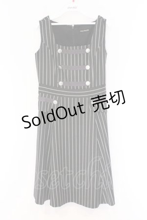 画像: Jane Marple / ストライプダブルボタンジャンパースカート M グレー O-26-03-07-1063-JM-OP-OW-OS