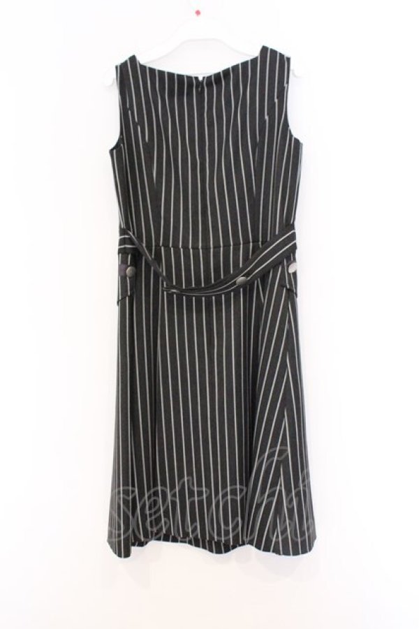 画像3: Jane Marple / ストライプダブルボタンジャンパースカート M グレー O-26-03-07-1063-JM-OP-OW-OS (3)