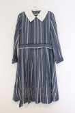 画像1: Jane Marple / Ribbon stripe jacquardのパプリックドレス M ブルーグレー O-26-03-07-1067-JM-OP-OW-OS (1)