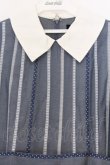 画像2: Jane Marple / Ribbon stripe jacquardのパプリックドレス M ブルーグレー O-26-03-07-1067-JM-OP-OW-OS (2)