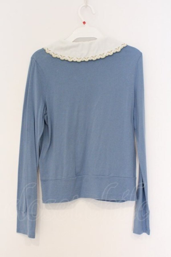 画像3: Jane Marple / 刺繍襟カーディガン M ブルー O-26-03-07-1068-JM-TO-OW-OS (3)