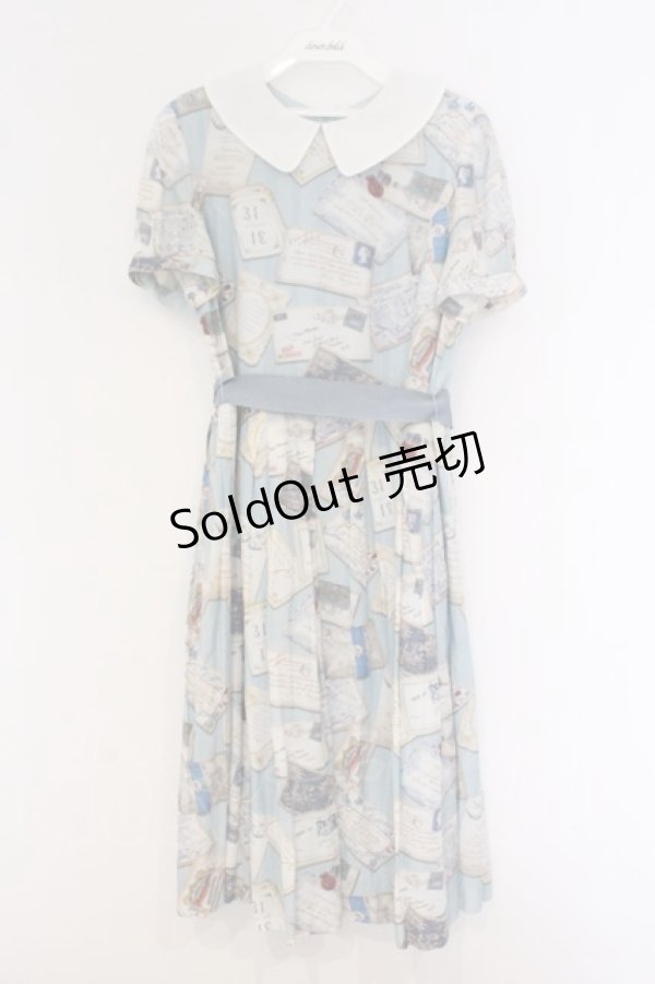 画像1: Jane Marple / Precious Cardsのコレットワンピース M サックス O-26-03-07-1069-JM-OP-OW-OS (1)