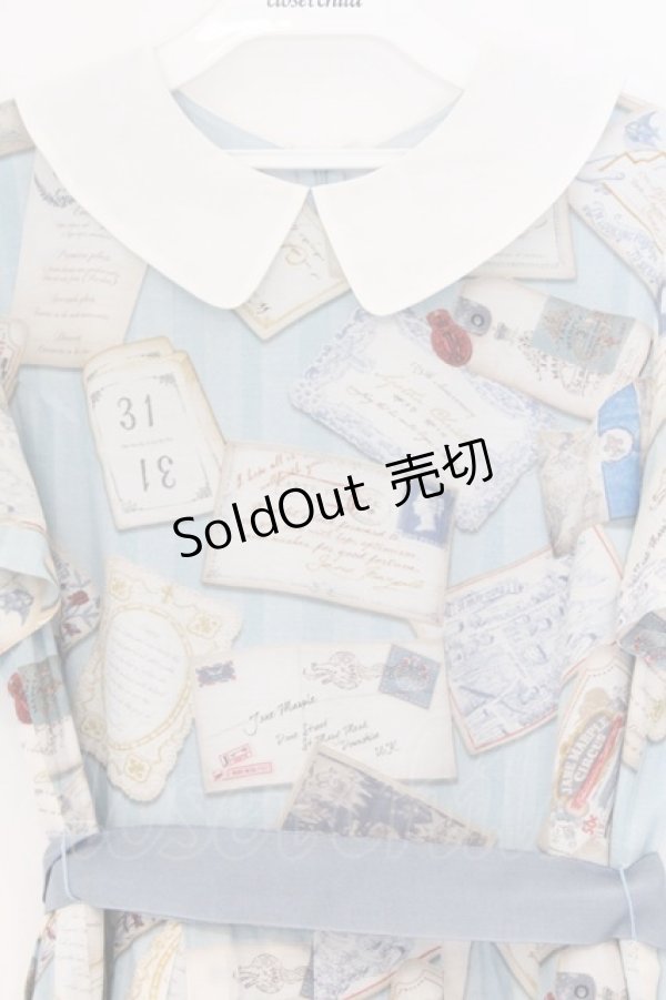 画像2: Jane Marple / Precious Cardsのコレットワンピース M サックス O-26-03-07-1069-JM-OP-OW-OS (2)