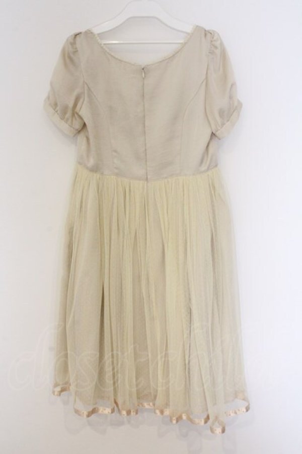 画像3: Emily Temple cute / サテン&ドットチュールワンピース  アイボリー O-26-03-07-1072-ET-OP-OW-OS (3)