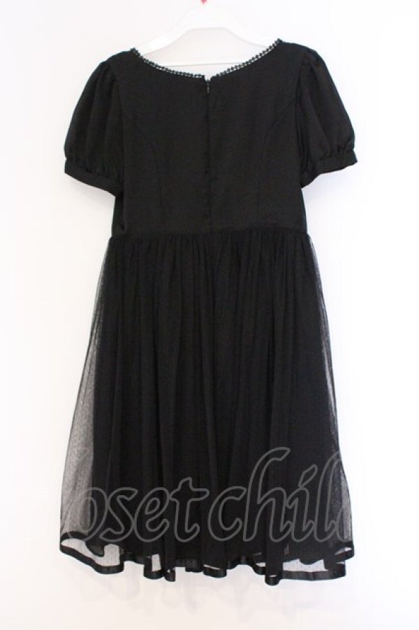 画像3: Emily Temple cute / サテン&ドットチュールワンピース  クロ O-26-03-07-1073-ET-OP-OW-OS (3)