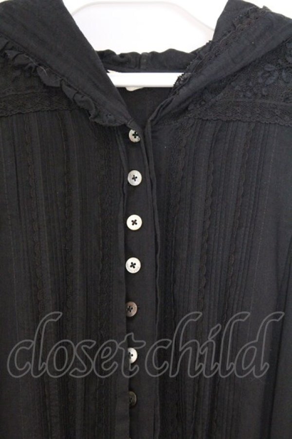 画像2: PINK HOUSE / ピンタック使いローンティアードワンピース  クロ O-26-03-07-1075-LO-OP-OW-OS (2)