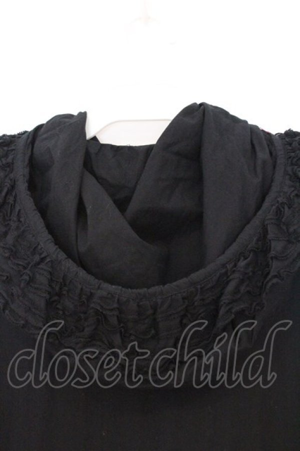 画像4: KANEKO ISAO / ピコレース使いフード付きワンピース  クロ O-26-03-07-1077-EL-OP-OW-OS (4)