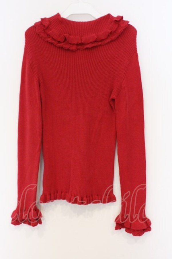 画像3: PINK HOUSE / フリル使いタートルリブニット  アカ O-26-03-07-1015-LO-TO-IG-OS (3)