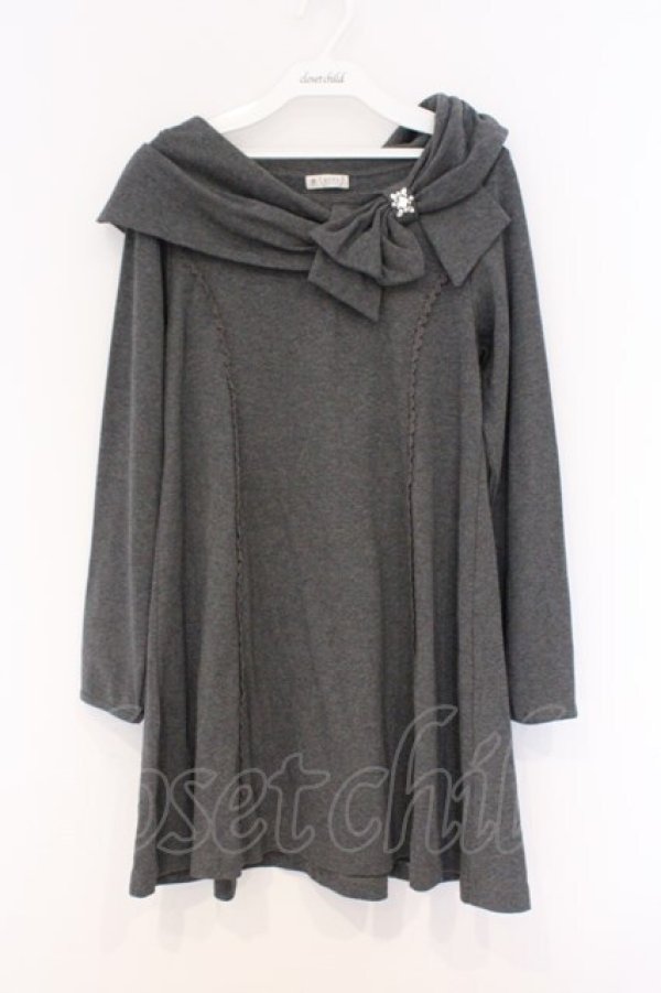 画像1: axes femme / リボンカラーチュニック M グレー O-26-03-07-1017-AX-OP-IG-OS (1)