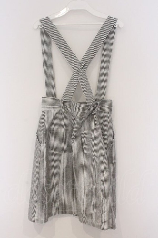 画像3: LODISPOTTO / ストライプサスペンダースカート  シロ×グレー O-26-03-07-1019-LO-SK-IG-OS (3)