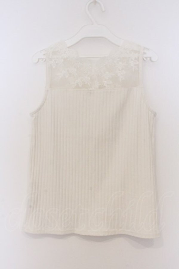画像3: axes femme / 繊細レースタンクトップ M オフシロ O-26-03-07-1021-AX-TO-IG-OS (3)