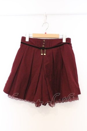 画像: axes femme / リボン付きプリーツキュロット M ワイン O-26-03-07-1022-AX-PA-IG-OS