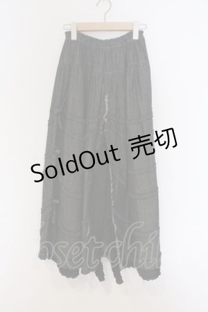 画像: PINK HOUSE / オールドデニム×ローンフリルワイドパンツ  クロ O-26-03-07-1003-LO-PA-IG-OS