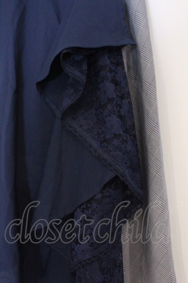 画像2: axes femme / フリル切替スカート  ネイビー O-26-03-07-1024-AX-SK-IG-OS (2)