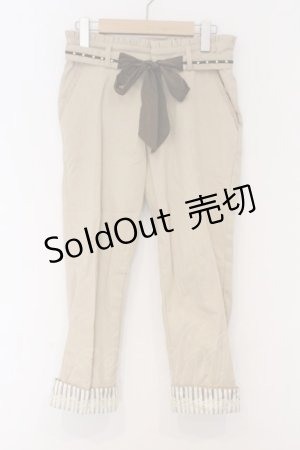 画像: axes femme / ウエストリボンチノパン  ベージュ O-26-03-07-1025-AX-PA-IG-OS