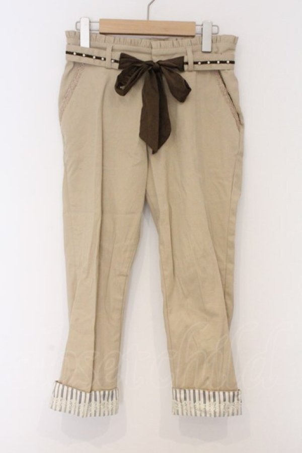 画像1: axes femme / ウエストリボンチノパン  ベージュ O-26-03-07-1025-AX-PA-IG-OS (1)