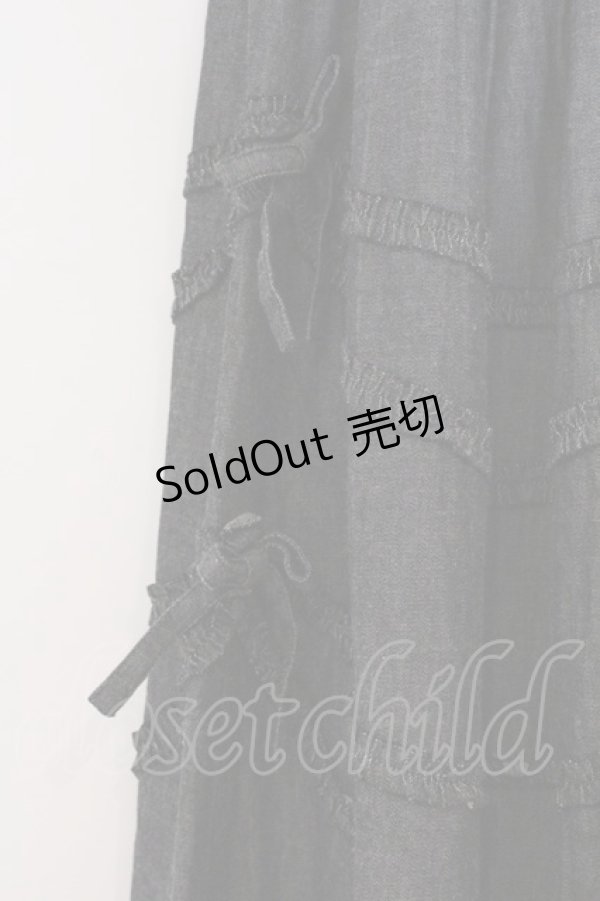 画像2: PINK HOUSE / オールドデニム×ローンフリルワイドパンツ  クロ O-26-03-07-1003-LO-PA-IG-OS (2)