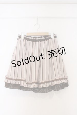 画像: axes femme / ストライプシフォンスカート  ブラウン×ピンク O-26-03-07-1027-AX-SK-IG-OS