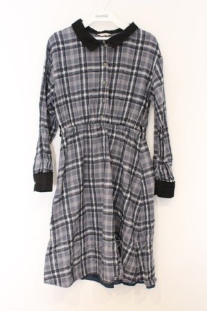 画像: axes femme / モールチェック柄シャツワンピース M ブルー系 O-26-03-07-1029-AX-OP-IG-OS