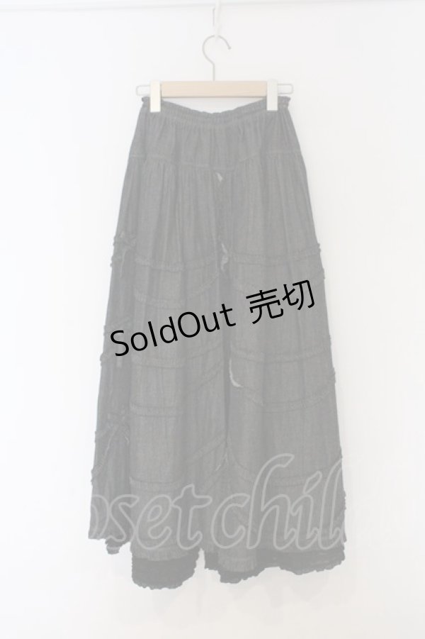 画像3: PINK HOUSE / オールドデニム×ローンフリルワイドパンツ  クロ O-26-03-07-1003-LO-PA-IG-OS (3)