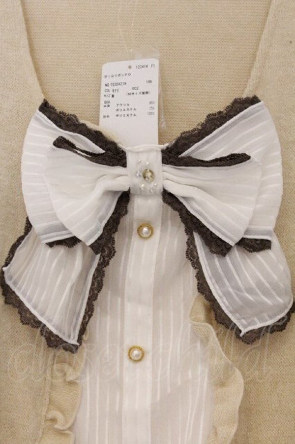 画像2: axes femme / BIGリボンプルオーバー M 生成り O-26-03-07-1032-AX-TO-IG-OS (2)