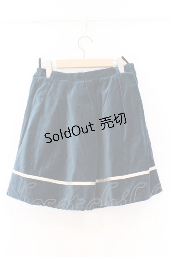 画像1: Fi.n.t / ラインテープベロアスカート  グリーン系 O-26-03-07-1033-CA-SK-IG-OS (1)